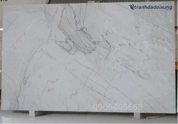 Tranh đá đối xứng marble White santorini LD M07