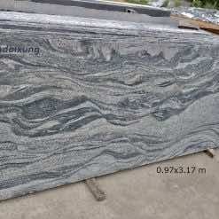 Vách tivi ốp đá Granite đen xám sóng biển nguyên tấm HP G18
