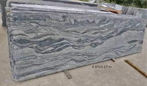 Vách tivi ốp đá Granite đen xám sóng biển nguyên tấm HP G18