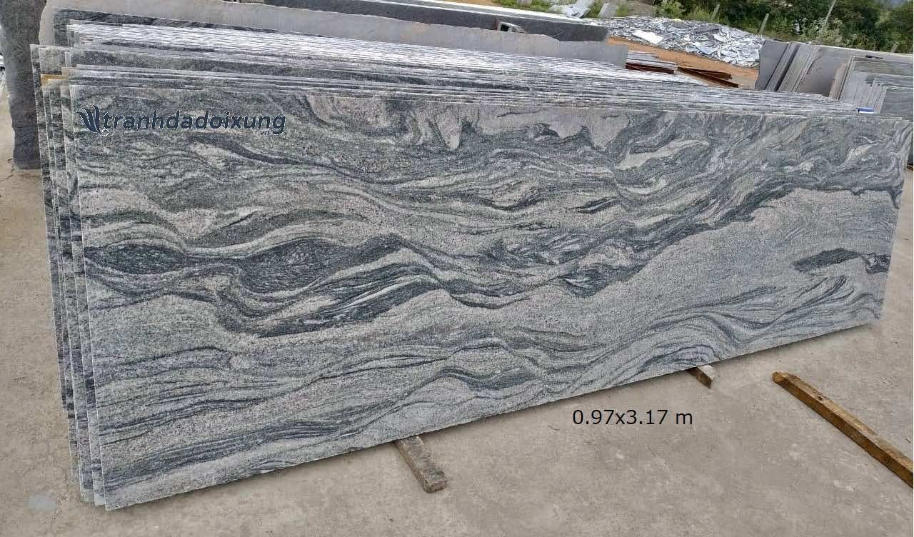 Tấm đá Granite đen xám sóng biển nguyên tấm HP G18 tại kho
