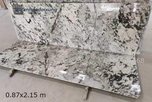 Tranh đá đối xứng Granite hoa đen trắng nguyên tấm HP G19