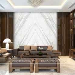 Tranh đá đối xứng marble trắng hy lạp HP M6 trang trí phòng khách