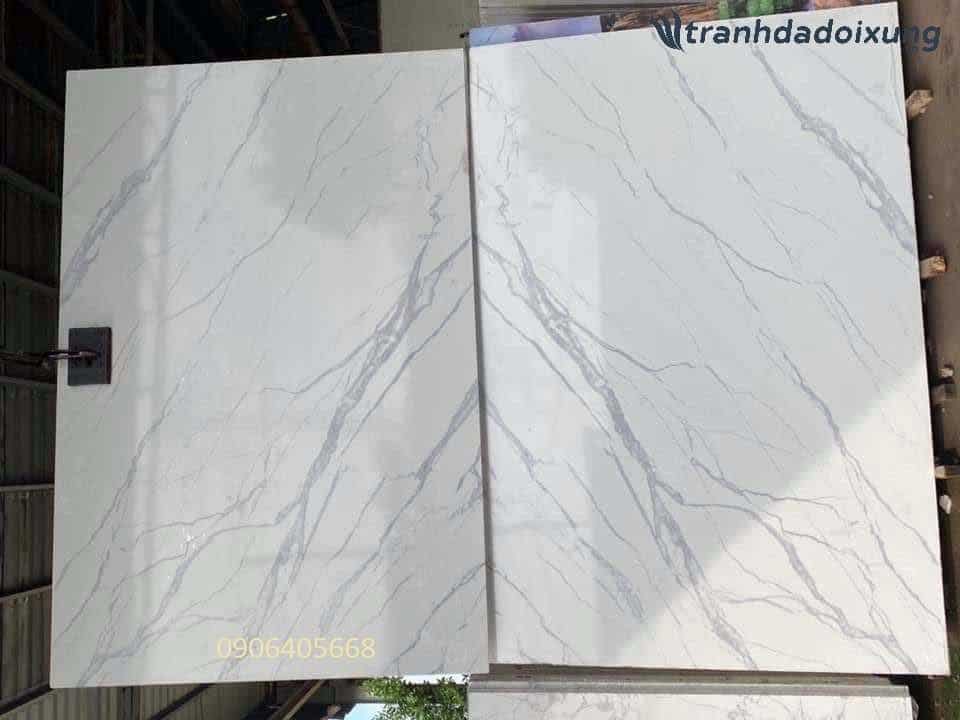 Tranh đá nhân tạo marble trắng vân gỗ nguyên tấm E NT 7